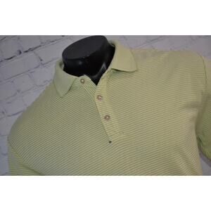 45585-a Tommy Bahama Hawaiian Golf Polo Shirt Gray Striped Size Large Adult Mens